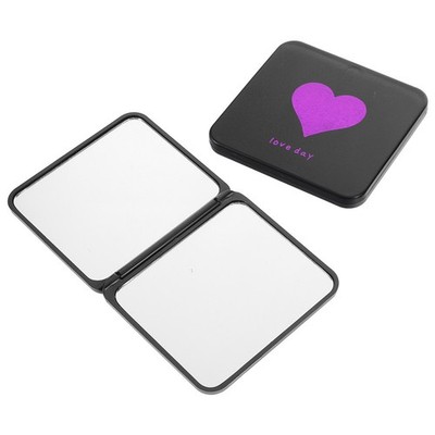 Portable Dual Sided Mini Makeup Mirror Foldable Compact Mirror for Travel Office