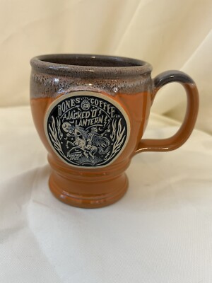 Bones Coffee Co. JACKED O' LANTERN Pumpkin Mug Halloween New! Deneen Pottery Co.