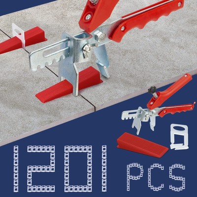 Tile Leveling System with Tile Plier 1000-Piece Tile Spacers Clips and 200-Pi...
