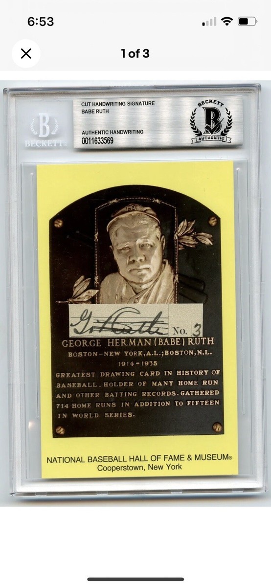 RARE Babe Ruth Autograph Card ( Beckett ) *HOF* [GOAT] | eBay