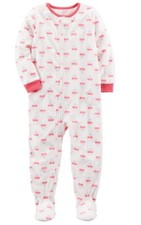 Carter's Girl Pajamas  Fleece Long Sleeve Footed Pajamas NWT  3T