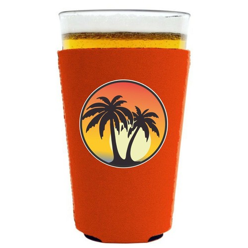Palm Tree Sunset Pint Glass Coolie; Neoprene, Collapsible - Picture 10 of 21