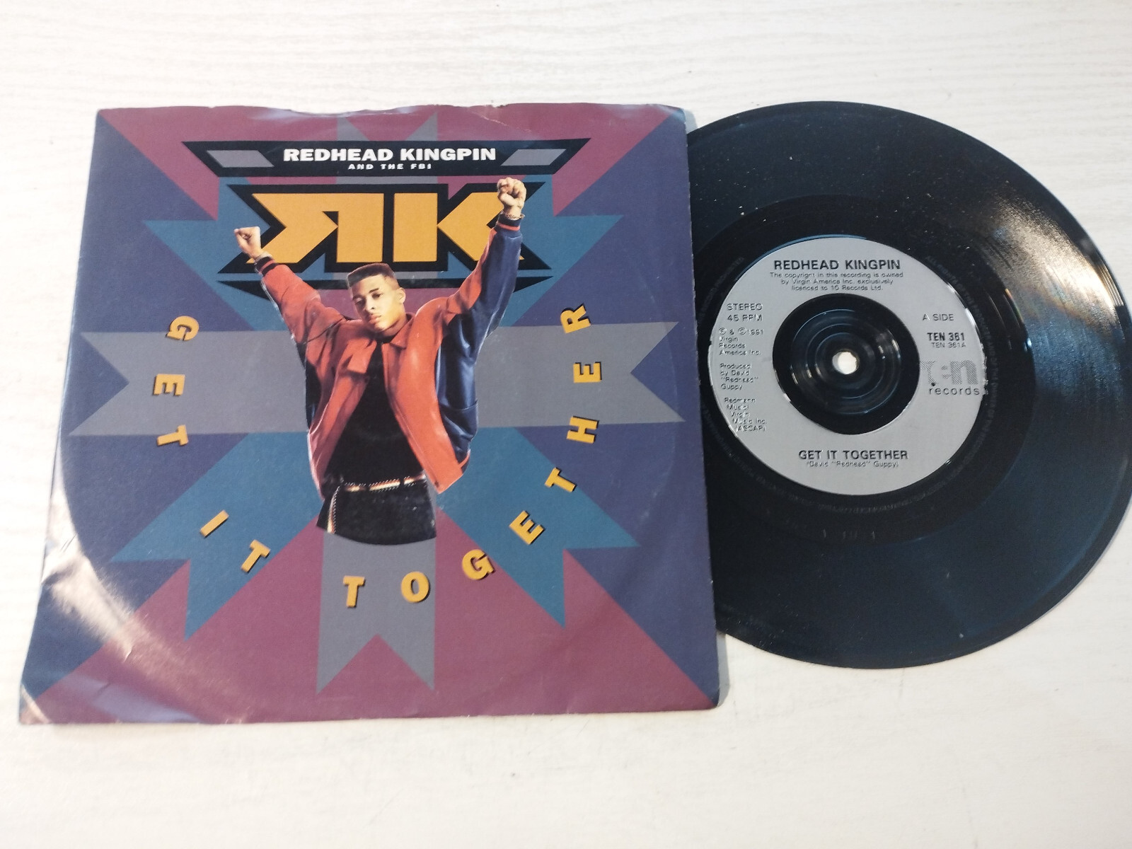 Redhead Kingpin And The FBI Get It Together 1991 - Single LP Vinyl 7"" VG/VG Am