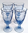 4 Vintage Noritake Sweet Swirl Light Blue Wine Glasses 6 3/4" Germany