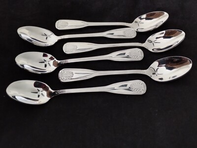 6 Quality Heavy Demitasse Spoons Set of 6 Coffee Spoon Stainless Steel 1/2 Dozen