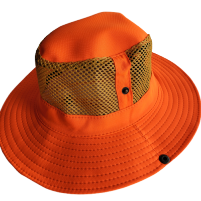 Outdoor Sun Protection Safari Hat Neon Orange Safety Vented Unisex
