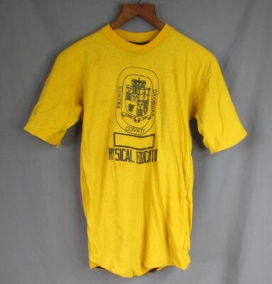 Vintage 1960s Prince Georges County Phys Gym Shirt 2-Sided Gold/Black  Cotton