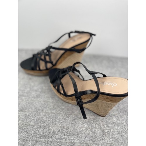 Charles by Charles David espadrillas zeppa tacco alto, nero, donna taglia 8,5 - Foto 12 di 14