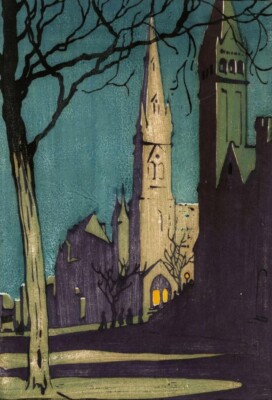 Collins Street   Ethel Spowers 1926 Art Print   Australian Urban Night Scene