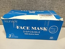 HLFHOY - 50 Disposable 3-Layer Mouth Masks with Ear Elastic
