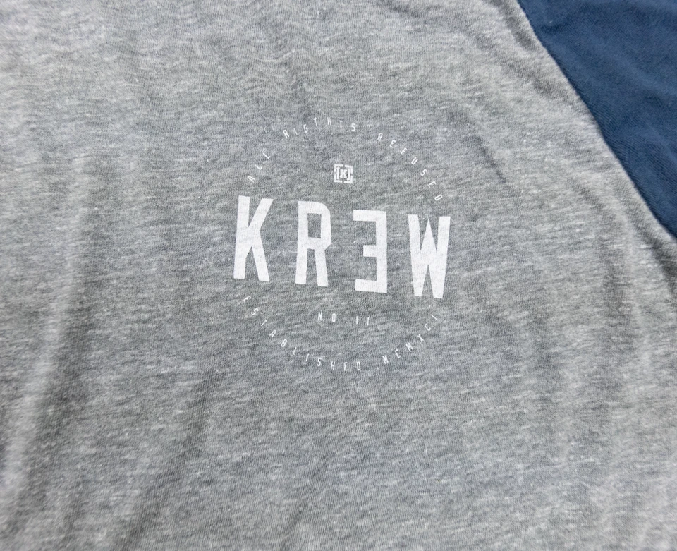 Рубашка KREW для взрослых средняя серая реглан легкая для скейтбординга уличной одежды мужская - Изображение 3 из 4