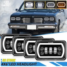 4pcs 4x6 Led Projector Headlights Hilo Drl Turn Signal For 1980-1988 Cutlass