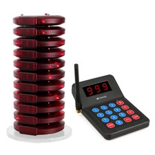 T119 Restaurant 10 Coaster Pagers Guest Wireless Paging Queuing Calling System