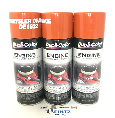 Duplicolor DE1622-3 PACK CHRYSLER ORANGE Engine Enamel Paint w/ Ceramic - 12 oz 