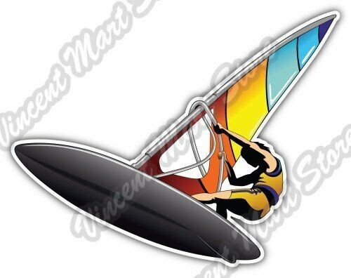 Windsurfing Surf Windsurfer Water Sport Car Bumper Vinyl Sticker Decal ...
