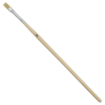 Borstenpinsel flach - langer Stiel Flachpinsel Schulmalpinsel Brush Set Schule