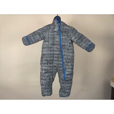 V RARE Snozu Kids bodysuit jumpsuit hoodie winter puffy sz 18M gray