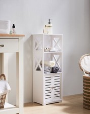 Kings Brand Furniture - Bathroom Floor Storage Cabinet with Door  Shelfs, White