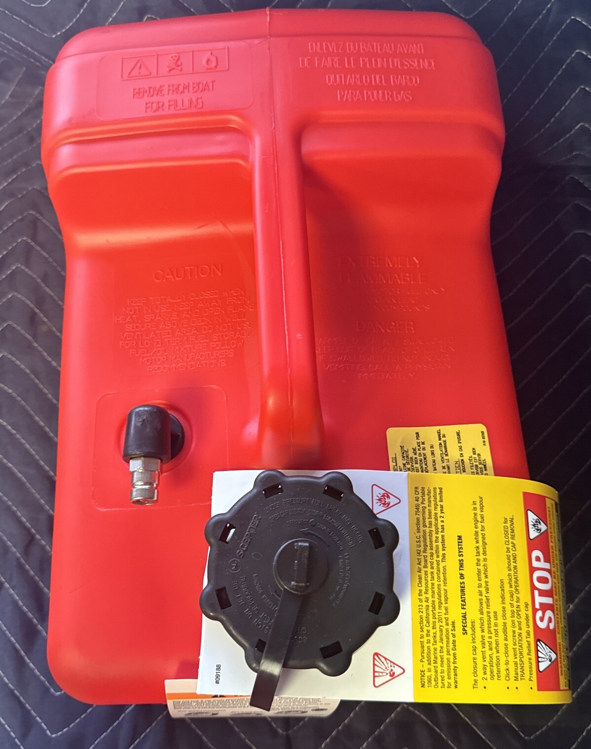 OEM Tohatsu FUEL TANK 12L 3.1 GAL With EPA CAP 3V1701671M eBay