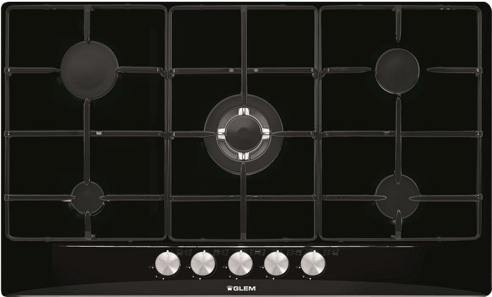 Piano Cottura a Gas 5 Fuochi 86 Cm colore Nero - Glem Gas