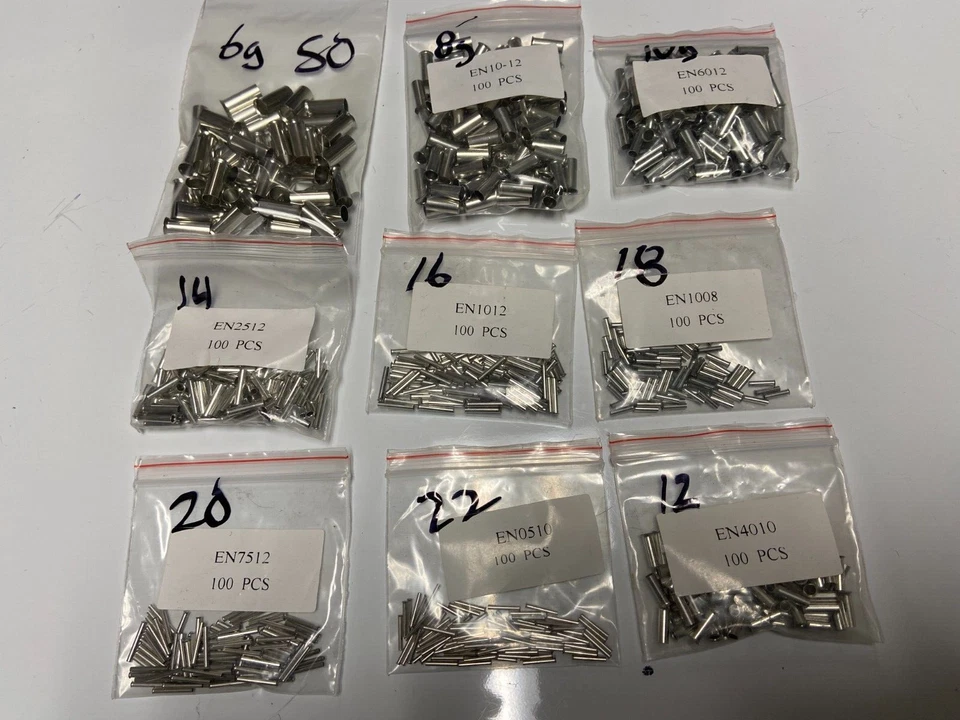 850 pcs each of 6-22 Awg Gauge Non-insulated Wire Ferrule Assortment - Image 2 of 2