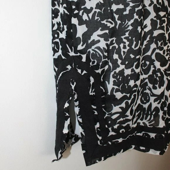 Camicetta tunica MICHAEL KORS donna nera bianca SEMI VELATA tessuto cotone top M