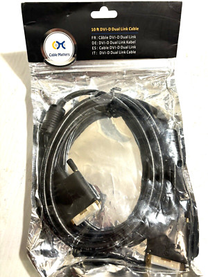 DVI-D Dual Link 10ft Male To Male Computer Video Cable NOS Cable Matters