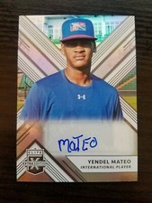  2018 PANINI Elite Extra Edition #190 YENDEL MATEO AUTOGRAPH CARD