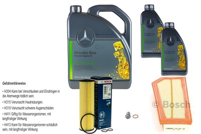 BOSCH Inspektionspaket 7 L Mercedes ORIGINAL Öl 5W-30 229.51 für C 180 CGI