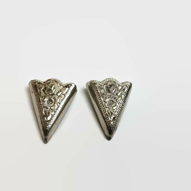 Embouts De Col (collar Tips) Argentium Silver 935 - Western Rose - Homme - NEUF