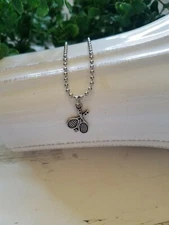 TENNIS  Charm Necklace ballbead Chain cleats sports jewelry ball silver
