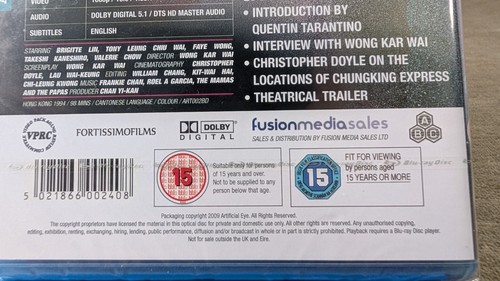 Chungking Express Blu-ray Disc Factory Sealed a film by Wong Kar Wai 2009 - Picture 2 of 3