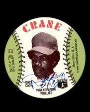 Dave Cash Signed 1976 Crane Potato Chips Disc Philadelphia Phillies Autograph