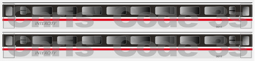 Kleber Vinyl Coach Aufkleber N Stärke Graham Farish - MK3 Intercity 2. - 9011 | Zustand: New