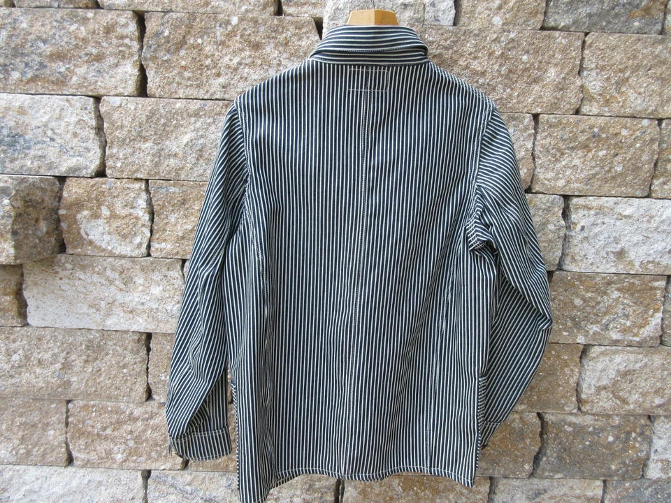 Veste De Travail Vintage En Denim Rayé Hickory Heavy Engineer 1918 Lutece Mfg Co - Photo 3/4