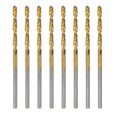 8pcs Brad Point Drill Bits 2mm(5/64'') Dia HSS4241 Twist Drill Golden