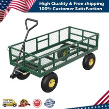 900lbs Heavy Duty Garden Cart Wagon, 2-in-1 Utility Yard Cart w/ Removable Sides