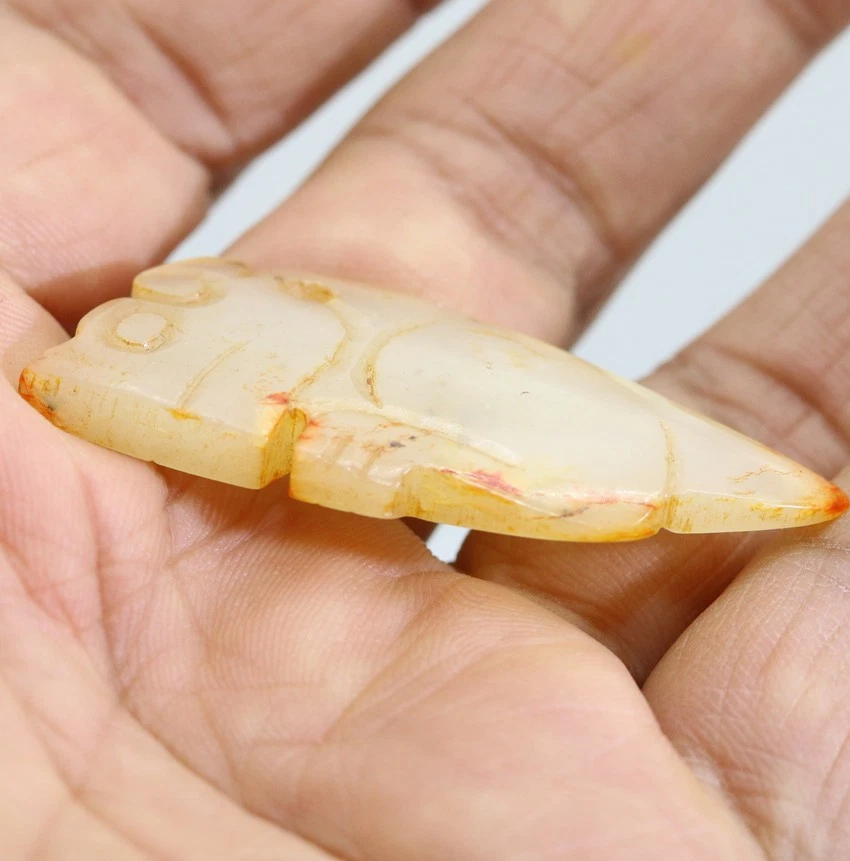 Colección,-tallado chino HeTian blanco jade bestia colgante amuleto D611 Foto 2 de 3