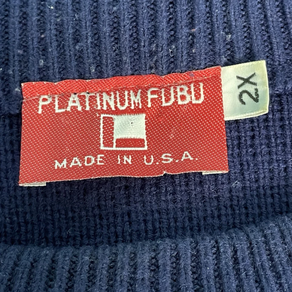 Винтажный Fubu платиновый свитер 2XLnFat Альберт голова логотип с надписью уличный хип-хоп - Изображение 4 из 4