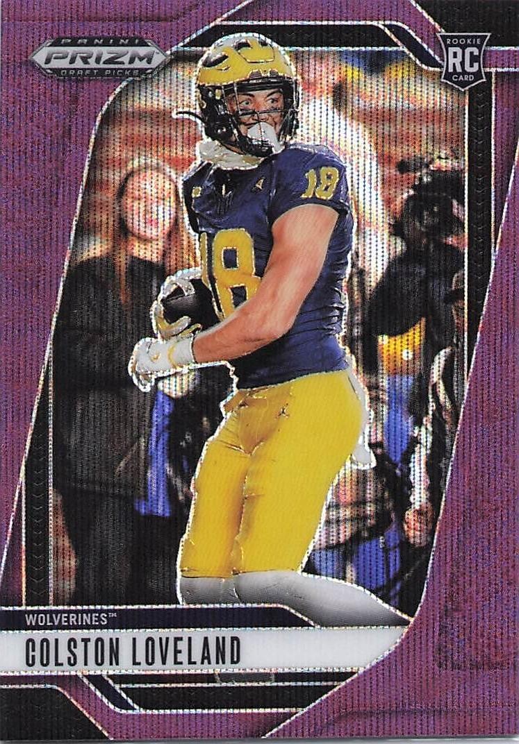 2025 Panini Prizm Draft Picks #67 Colston Loveland Prizms Purple Wave