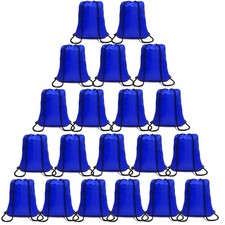 100 Pack Drawstring Backpack Royal Blue Bulk Drawstring Bags Nylon String Bac...