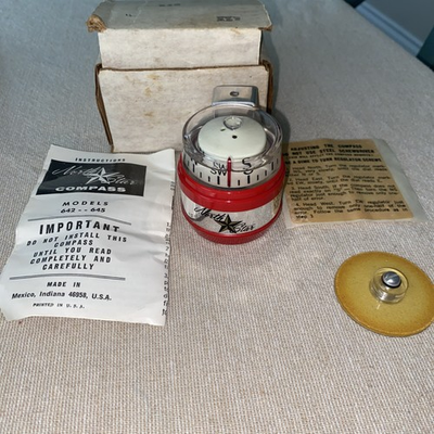 #ad Vintage North Star Red Compass Model 642 645 USA $35.00