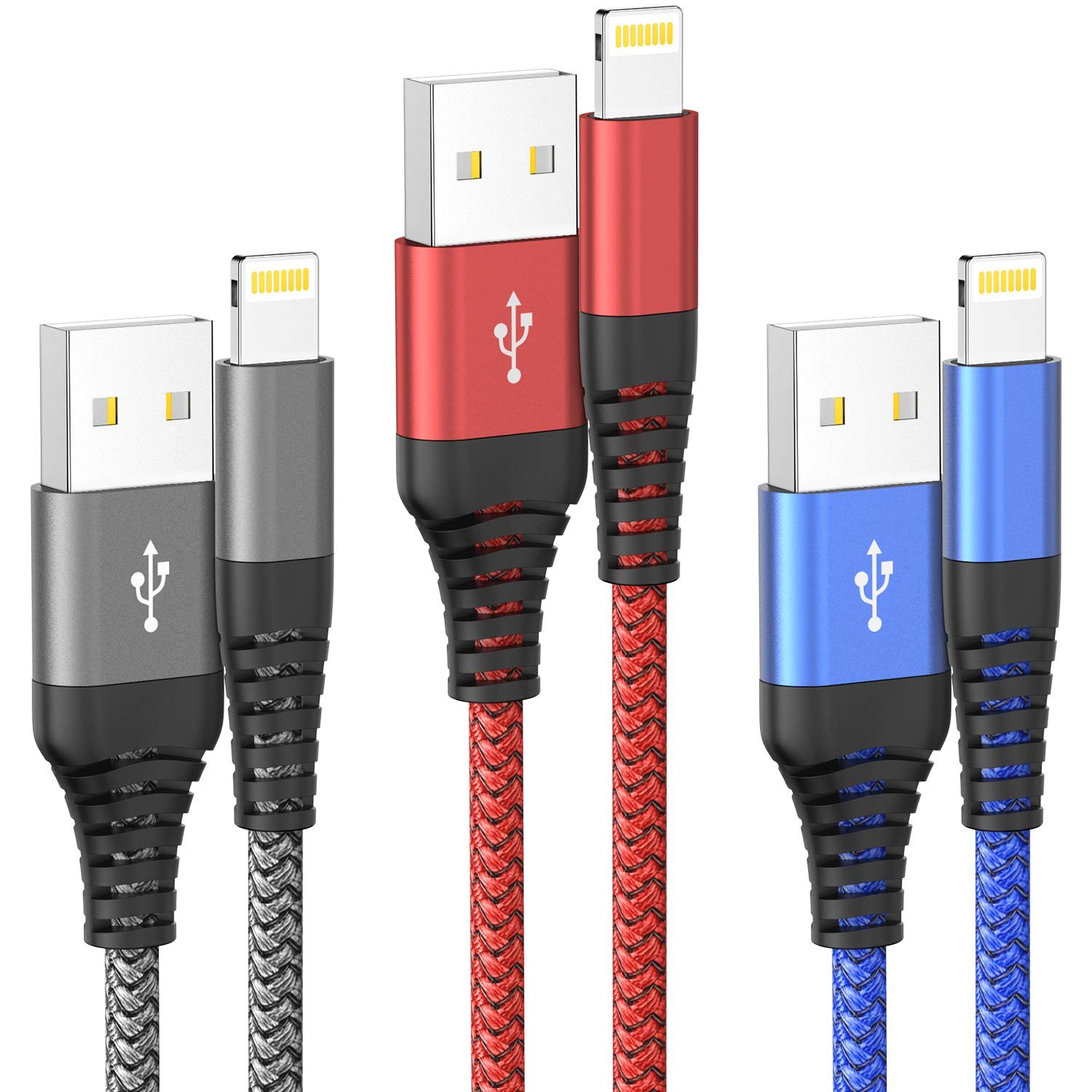 Ofuca iPhone Charger Cable 3Pack 1M/3FT MFi Certified 1M, Mix