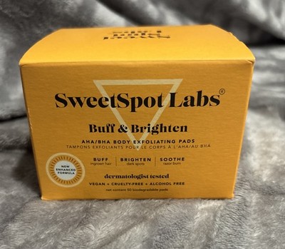 SweetSpot Labs Buff & Brighten AHA/BHA Body Exfoliating 50 Pads - New In Box