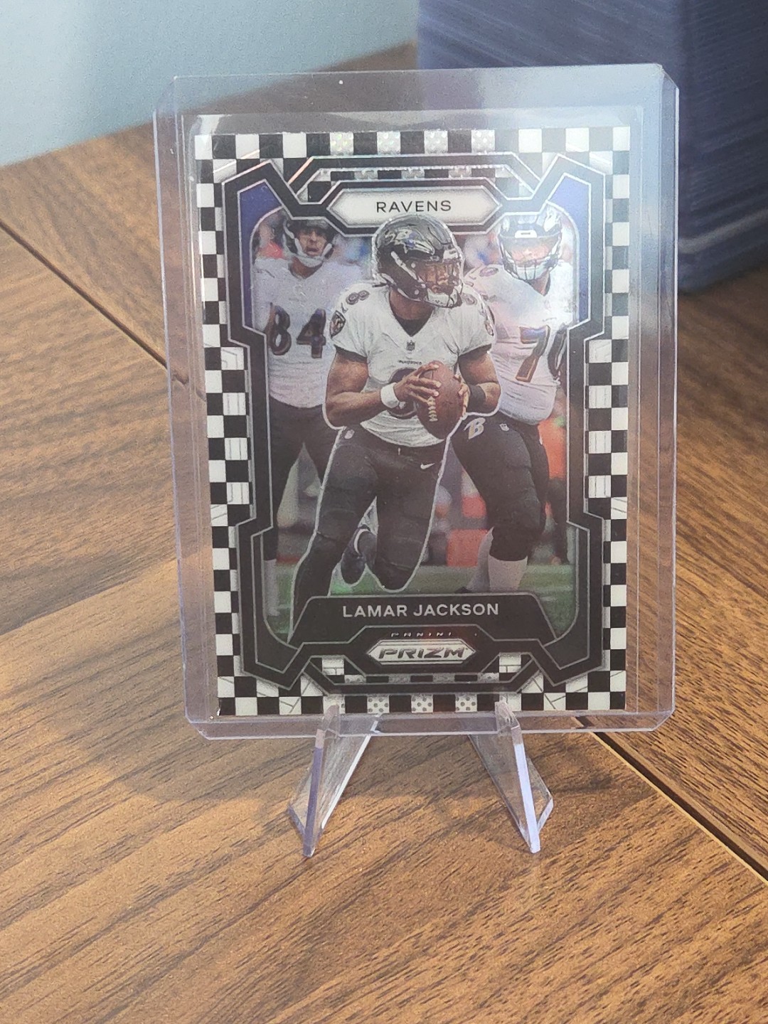 2023 Prizm #18 Lamar Jackson Black & White Checkerboard SP Baltimore Ravens