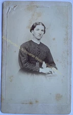 orig. CDV photo photograph woman lady picture old fashion around 1870 photographer unknown