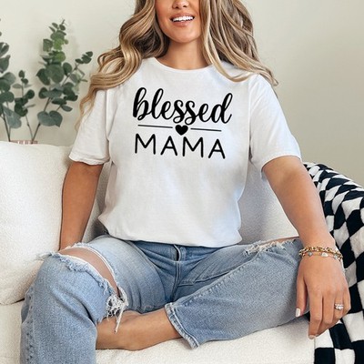 Blessed Mama Damen Ring-Spun T-Shirt Glaube Mama Leben Geschenk für Sie
