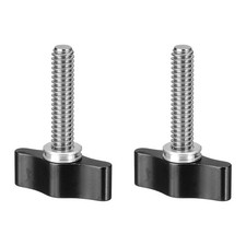 Clamping Screw Knob 1/4" x 1.63", 2Pcs Aluminum Alloy Camera Thumb Screws, Black