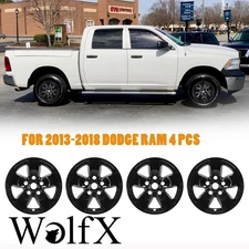 17"Black Lacquer Hubcaps Alloy Wheel Rim Cover For 2013-2018 DODGE RAM 4 PCS