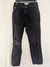 Abercrombie & Fitch Jeans 90s Straight Ultra High Rise Black Denim Womens 28/6s